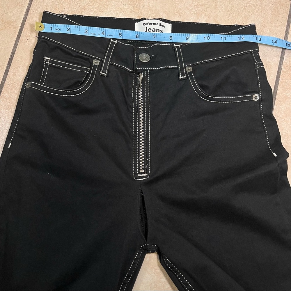 Reformation Toby Zip Front Ultra High Rise Bootcut Jean Black Size 26 *read - Picture 10 of 11